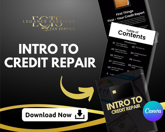 Intro to Credit Repair - Fully Editable in Canva W/MRR!